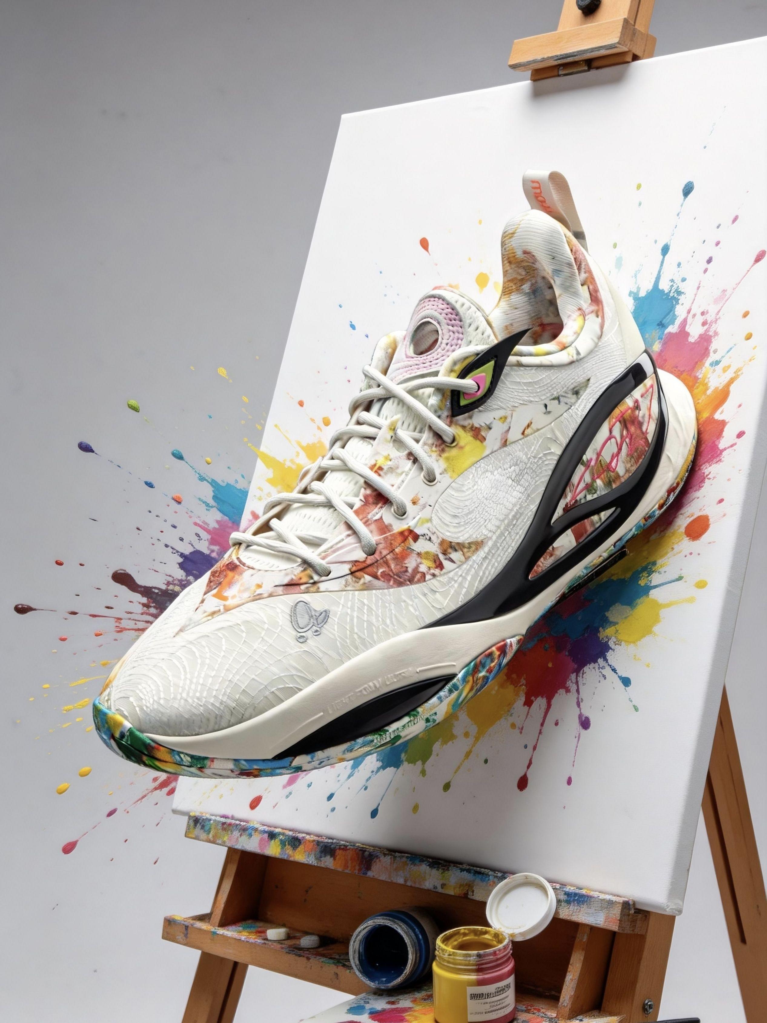 鞋面全是涂鸦笔触,DLO2画布太有辨识度了